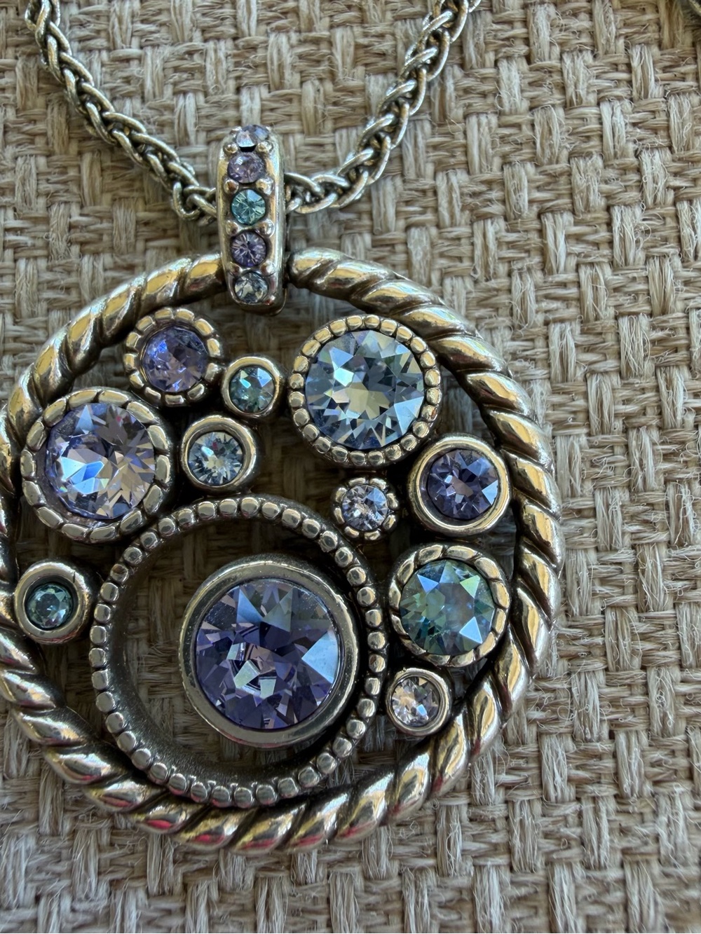 Brighton HALO Necklace Celestial 16” Long Blue Crystals - Picture 2 of 4